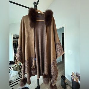 Elle Tian REAL Fox Fur Hooded Cloak